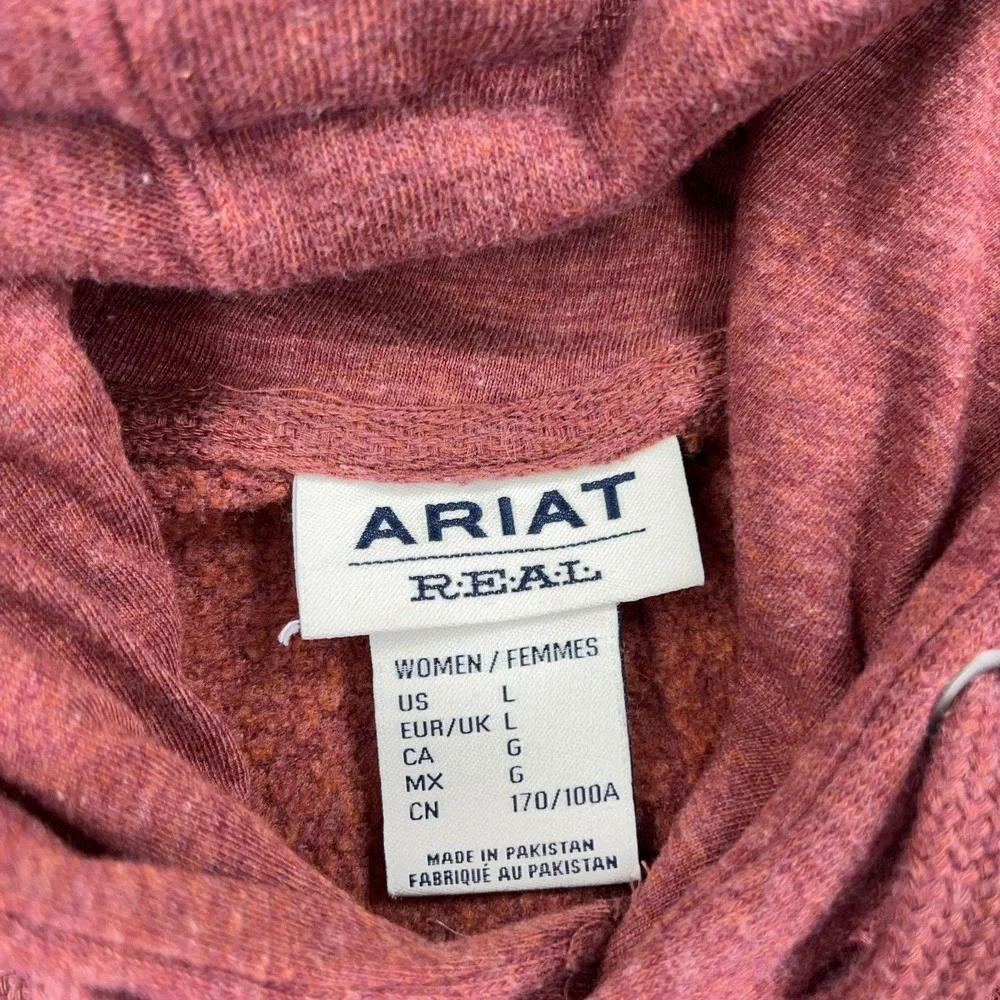 Ariat Hoodie Women Large Marron Sweatshirt  REAL USA American Flag Spell‎ Out